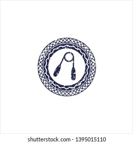 Blue hand gripper icon inside grunge stamp