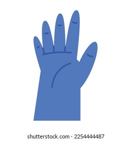 blue hand human color icon