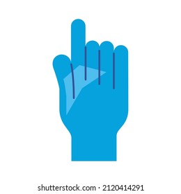 blue hand indexing gesture icon