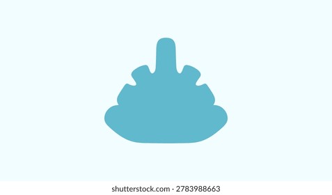 A blue hand with middle finger