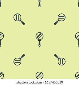 Blue Hand mirror icon isolated seamless pattern on yellow background.  Vector Illustration