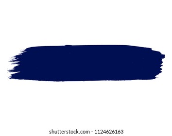 Blue hand painted brush stroke .Vector.