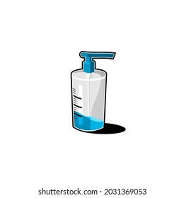 blue hand sanitizer bottle vector design