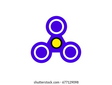 Blue hand spinner vector illustration. Vector art on white background.