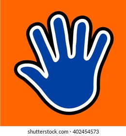 blue hand symbol