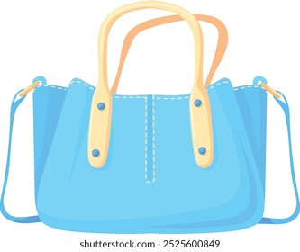 Blue handbag cartoon icon. Female summer fashion isolated on white background