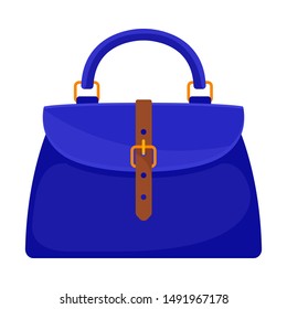 Blue handbag. Vector illustration on a white background.