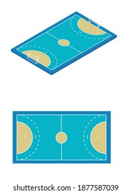 Blue handball field. vector illustration