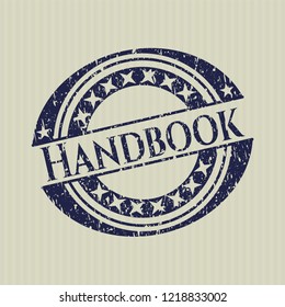 Blue Handbook grunge stamp
