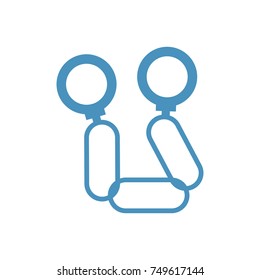 Blue Handcuffs Icon