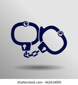 blue Handcuffs icon button logo symbol concept high quality on the gray background