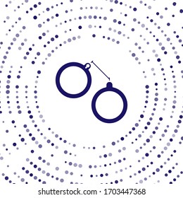 Icono de esposas azules aislado en fondo blanco. Puntos aleatorios del círculo abstracto. Ilustración vectorial