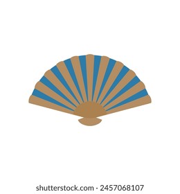 Icono de ventilador de mano azul. Ilustración vectorial.