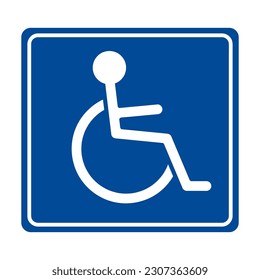 Blaues Handicap-Zeichen, Vektorgrafik. Vektorsymbol-Icon.eps