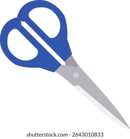 Ilustração Simples de Tesouras Manuseadas em Azul