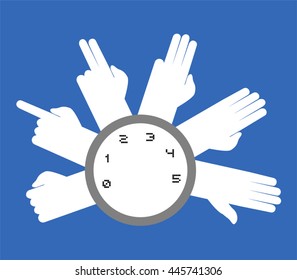 blue hands counting symbol