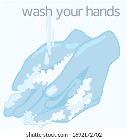 
Blue hands are washed in soapy foam under water - Shutterstock ID 1692172702
