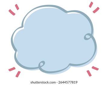 Blaue handgeschriebene Pinsel Kalligrafie Curle Fehlregistrierung Cloud Frame
