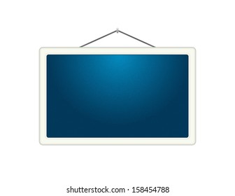 The blue hanging board with white frame /  The fancy board / The blue board