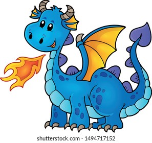 Blue Happy Dragon Eps10 Vector Illustration Stock Vector (Royalty Free ...