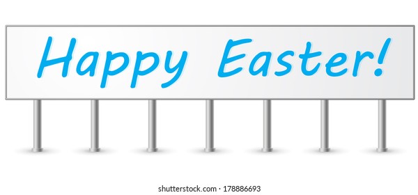 Blue Happy Easter BIllboard