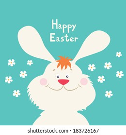 blue happy easter card