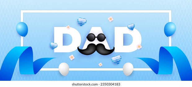 blue happy father's day banner design