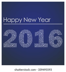 blue happy new year 2016 from little snowflakes eps10