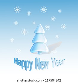 Blue Happy New Year greeting card