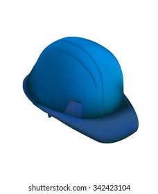 Blue Hard Cap. Helmet Isolated