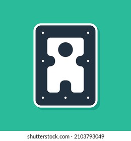 Blue Hard disk drive HDD icon isolated on green background.  Vector