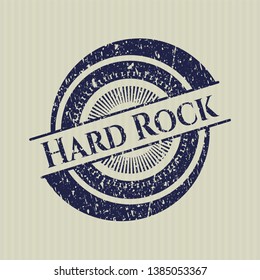 Blue Hard Rock rubber grunge stamp