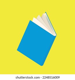 Blue hardcover book ajar - illustration