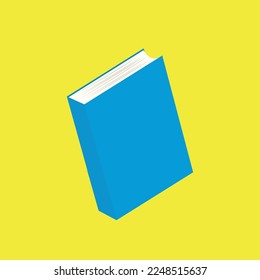 Blue hardcover book - cartoon vector illustration