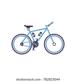 Blue hardtail bike, modern bicycle vector Illustration