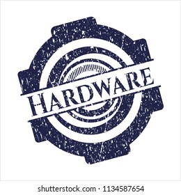 Blue Hardware distressed rubber stamp