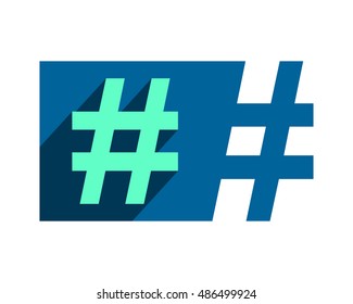 blue hash tag gestalt typography typeset logotype alphabet font image vector icon logo symbol