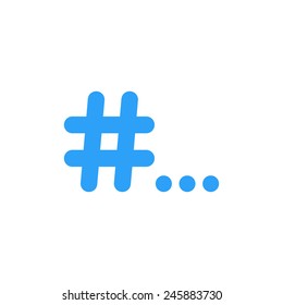 blue hashtag icon with points. concept of social media and number sign. isolated on white background. logo design trendy modern vector illustration