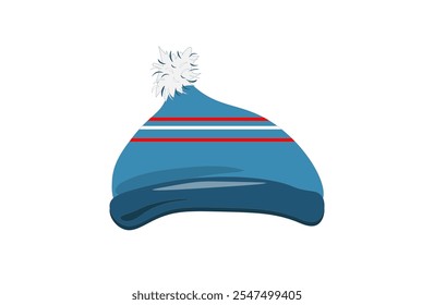 O chapéu azul é bonito sobre um fundo branco