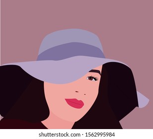 Blue hat, illustration, vector on white background.