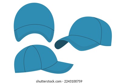 Blue hat vector. Blue color hat vector template
