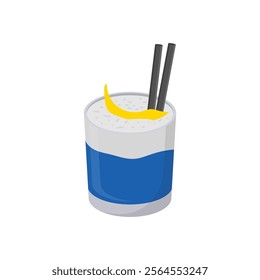 Blue Hawaiian, Cocktails Vector illustration, Isolated