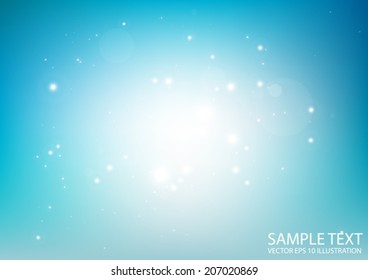 Blue haze vector space background illustration - Vector abstract blue sparkling  background template
