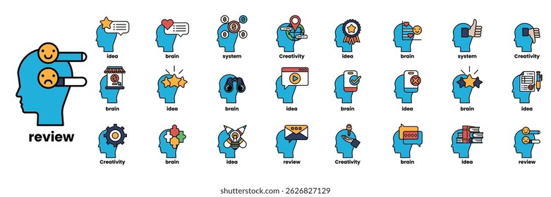A blue head with a sad face and a red head with a smile. The blue head is positioned on the left side of the image, while the red head is on the right side