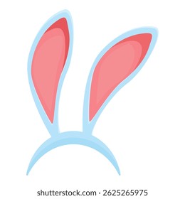 Blue headband with pink bunny ears for costume party celebrating easter