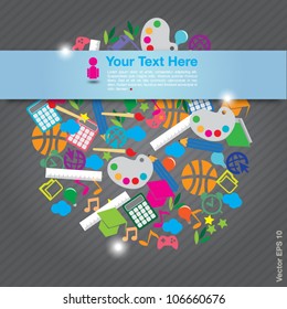 Blue headline on education icon, vector format