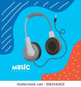 dispositivo de auriculares azul en afiche