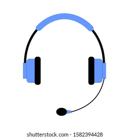 Blue headphone icon with white background