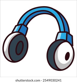 Blue headphone on white background