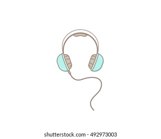 Blue headphones